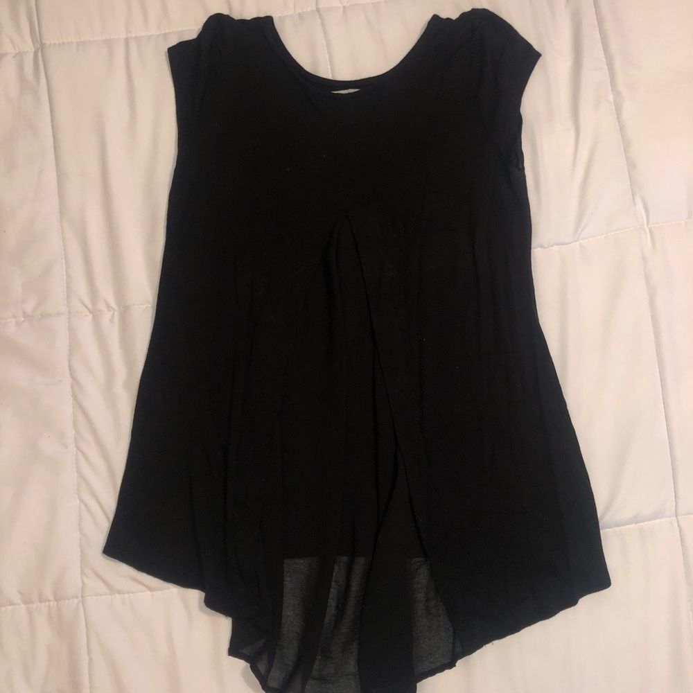 Black Tee with Sheer Back
